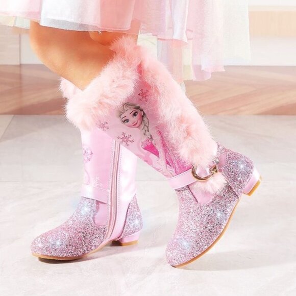 Disney Girls Heeled Elsa Winter Boots